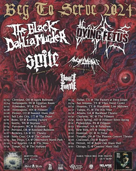 The Black Dahlia Murder & Dying Fetus tickets